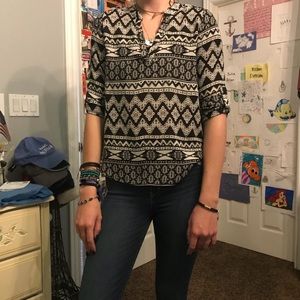 Patterned sheer blouse